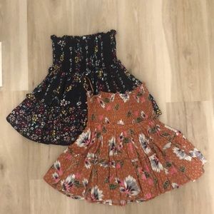 Set of two mini skirts! Bought from a local surf shop. Beachy and Flowy!